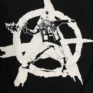 Anarchist punk white logo on black tank top (XXL)